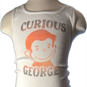 ⚡️CURIOUS GEORGE monkey fun kids tank top L